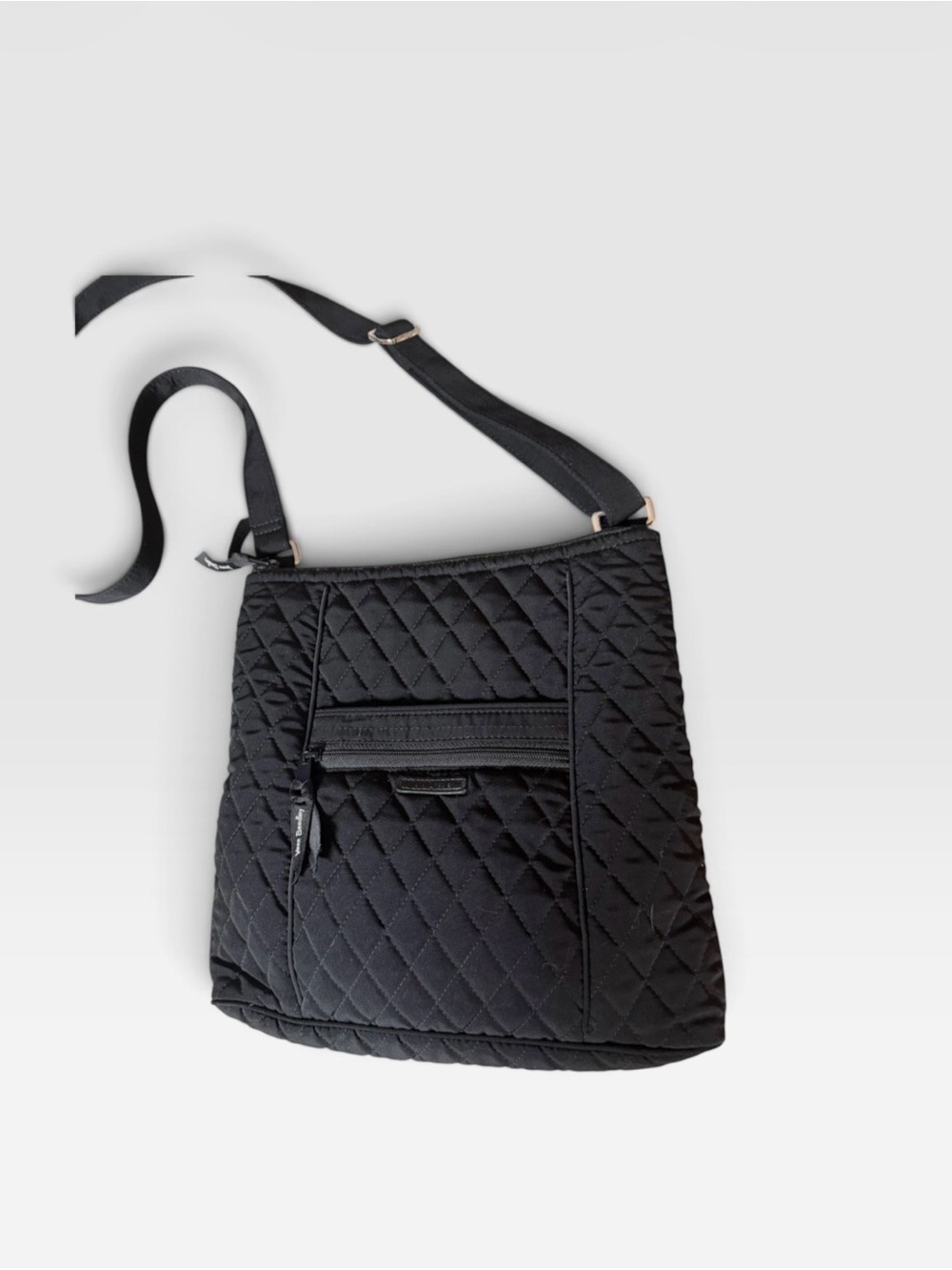 Vera Bradley Black Quilted Crossbody with Front Zip Pocket